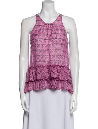 Thomas Wylde Printed V-Neck Blouse