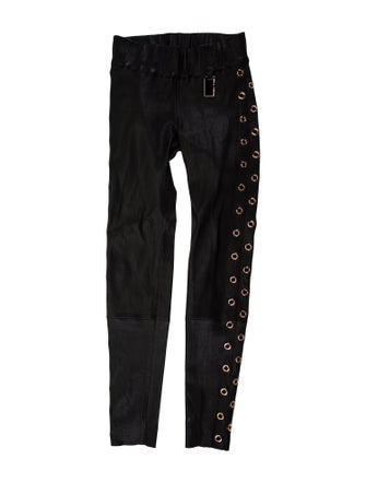 Thomas Wylde Lamb Leather Skinny Leg Pants