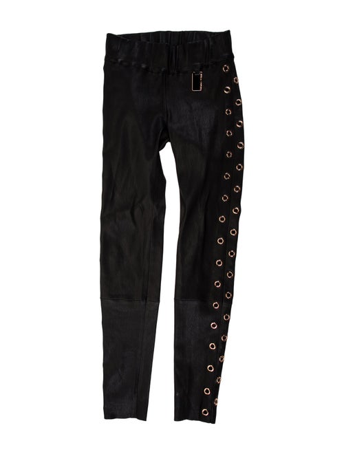 Thomas Wylde Lamb Leather Skinny Leg Pants