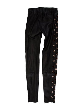 Thomas Wylde Lamb Leather Skinny Leg Pants