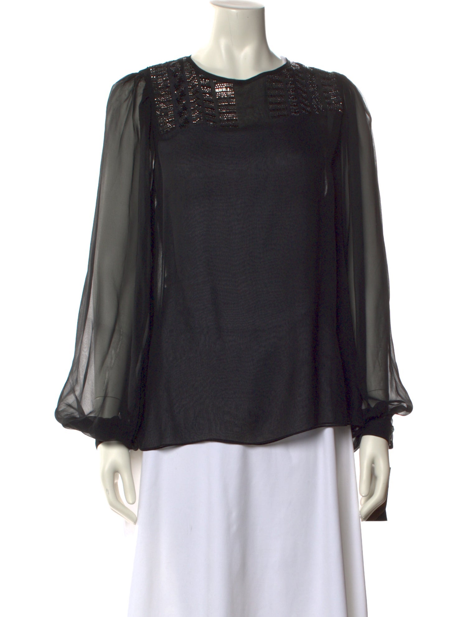 Thomas Wylde Silk Crew Neck Blouse w/ Tags