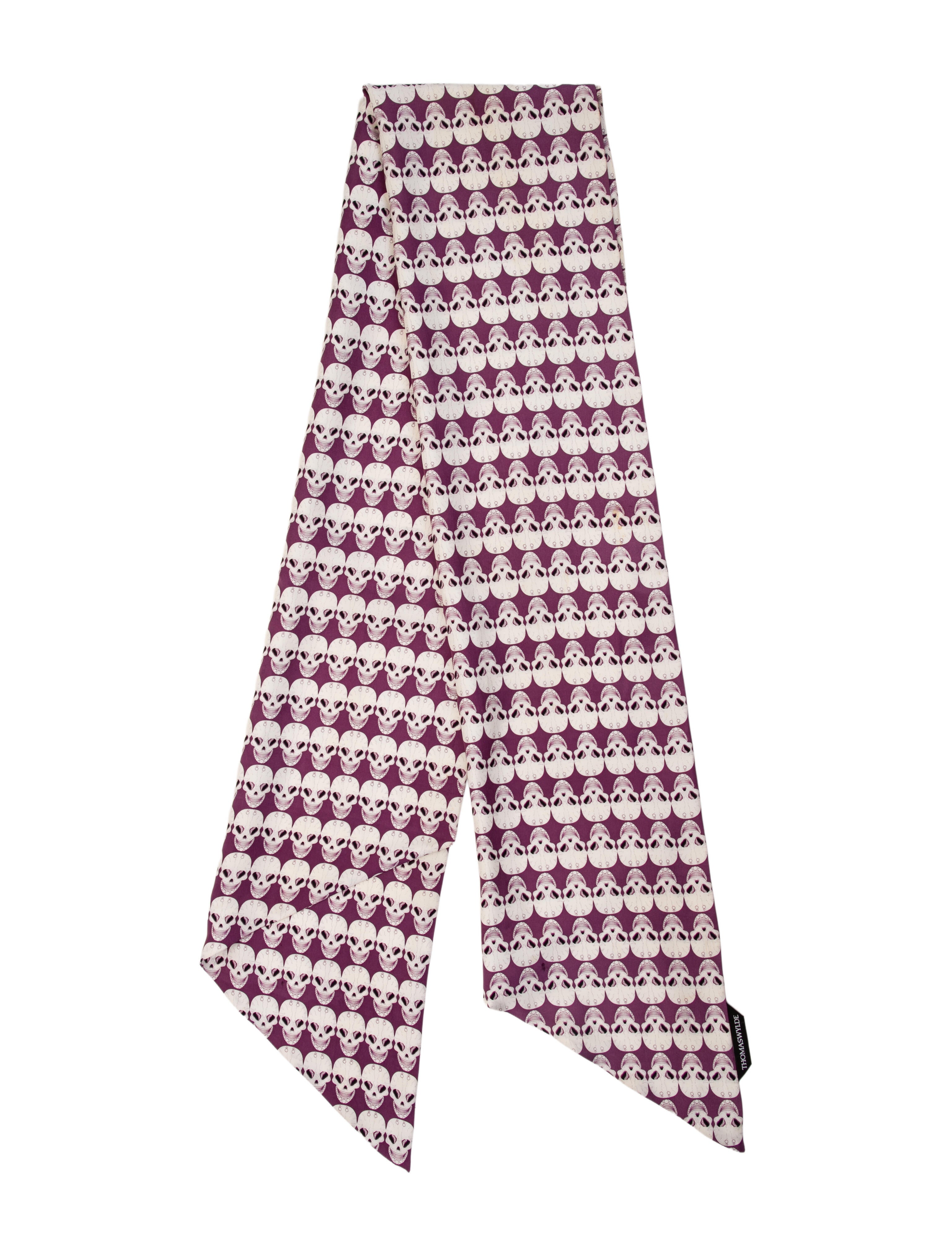 Thomas Wylde Narrow Skull Printed Scarf
