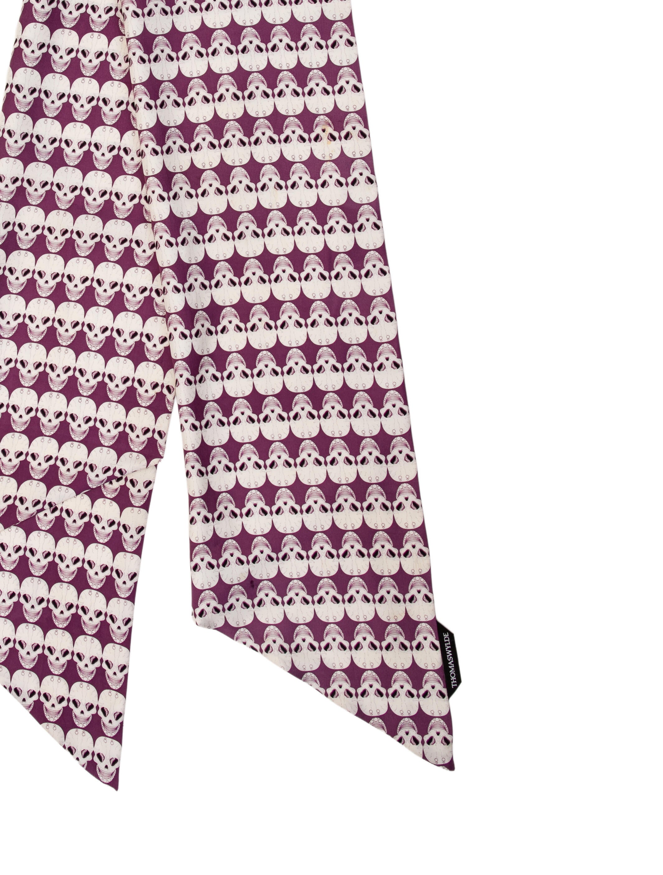 Thomas Wylde Narrow Skull Printed Scarf