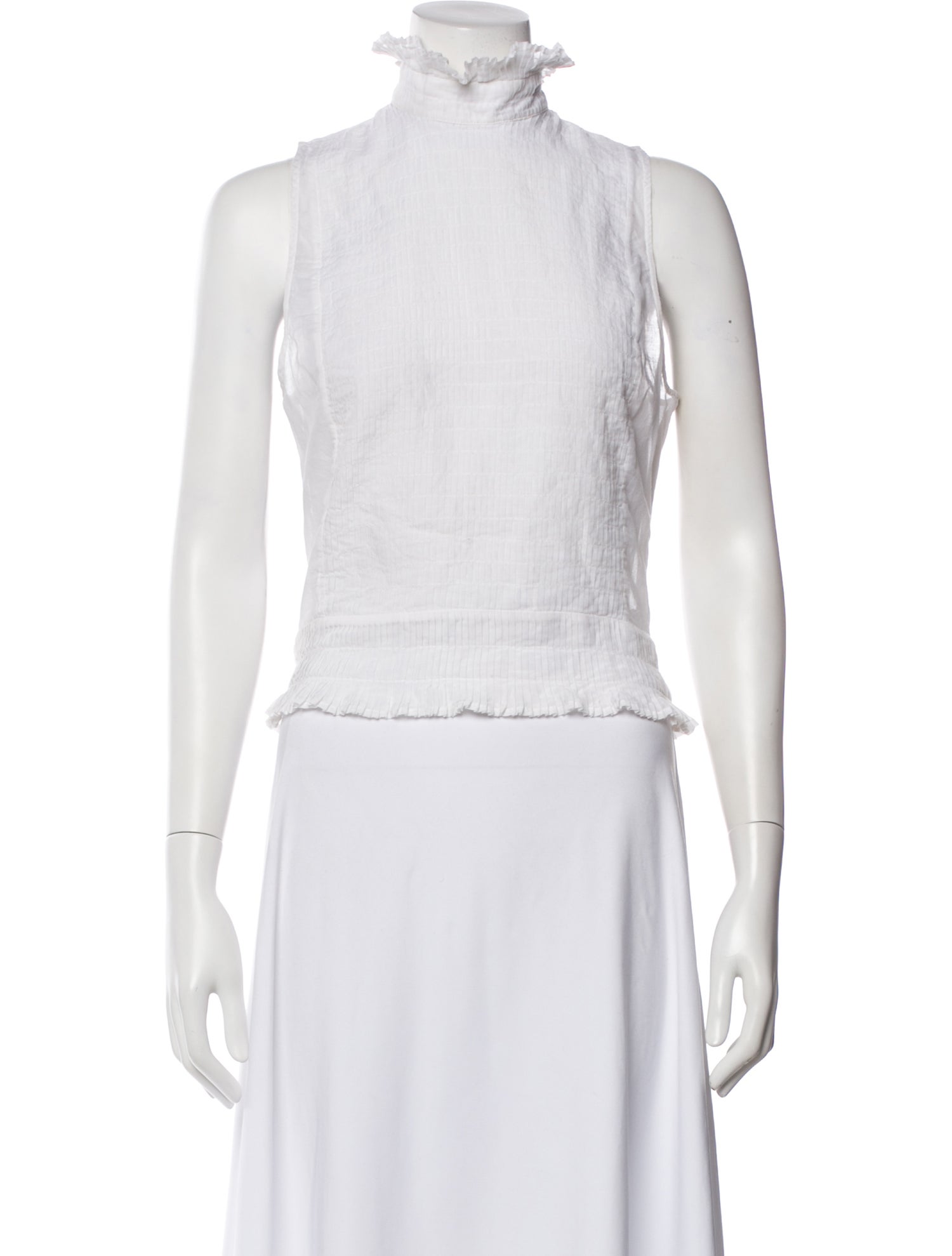 Thomas Wylde Mock Neck Sleeveless Crop Top
