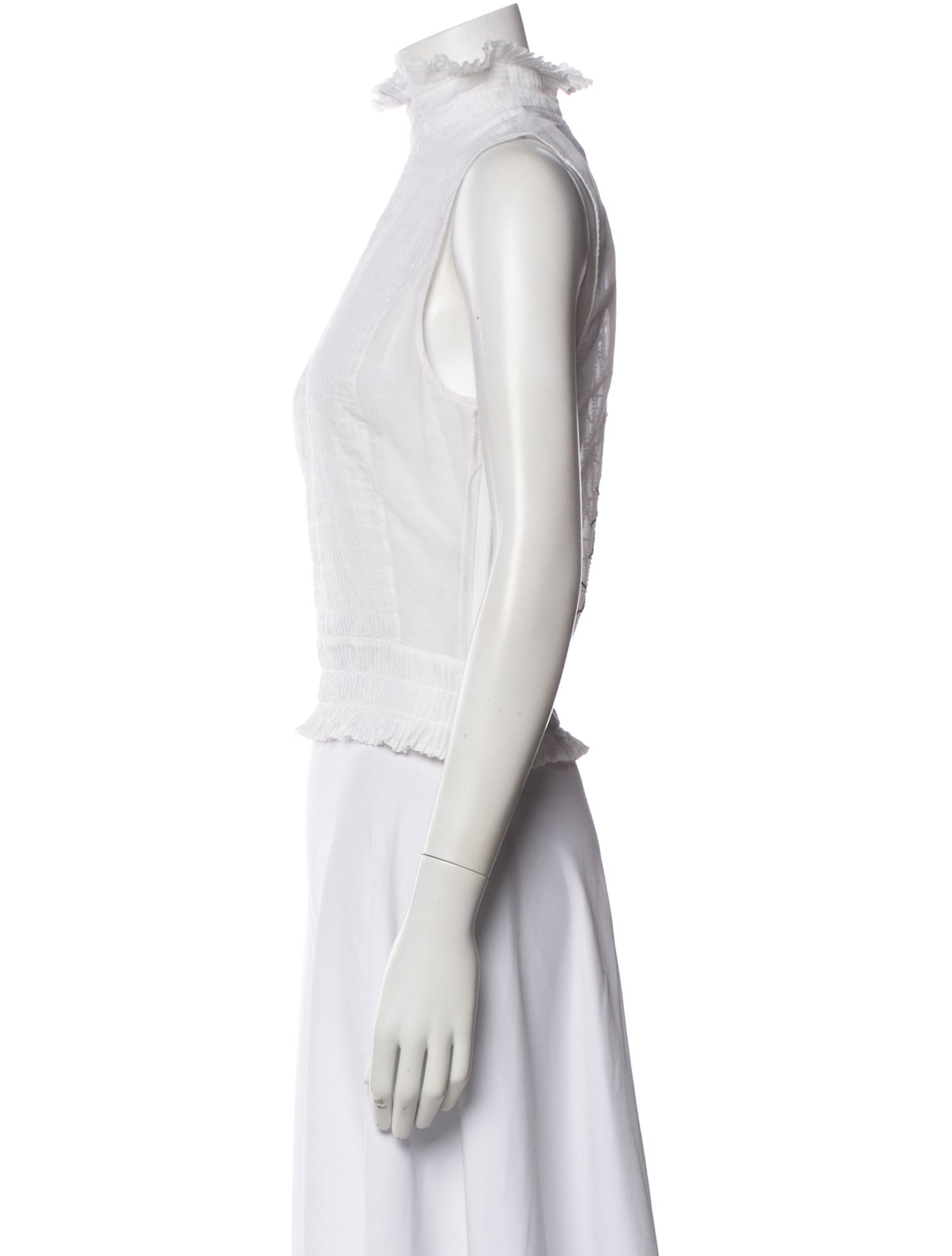 Thomas Wylde Mock Neck Sleeveless Crop Top