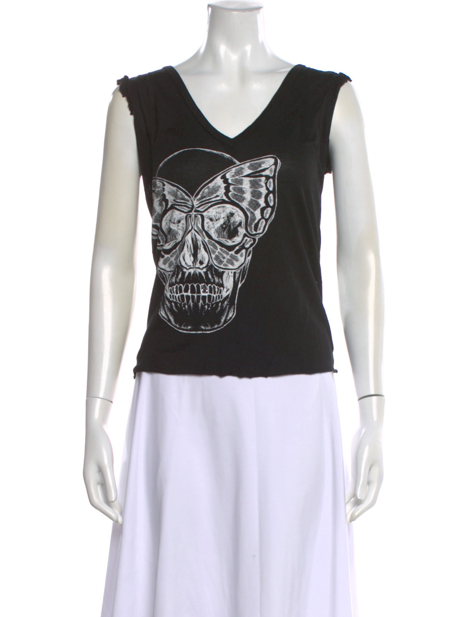 Thomas Wylde Graphic Print V-Neck Top