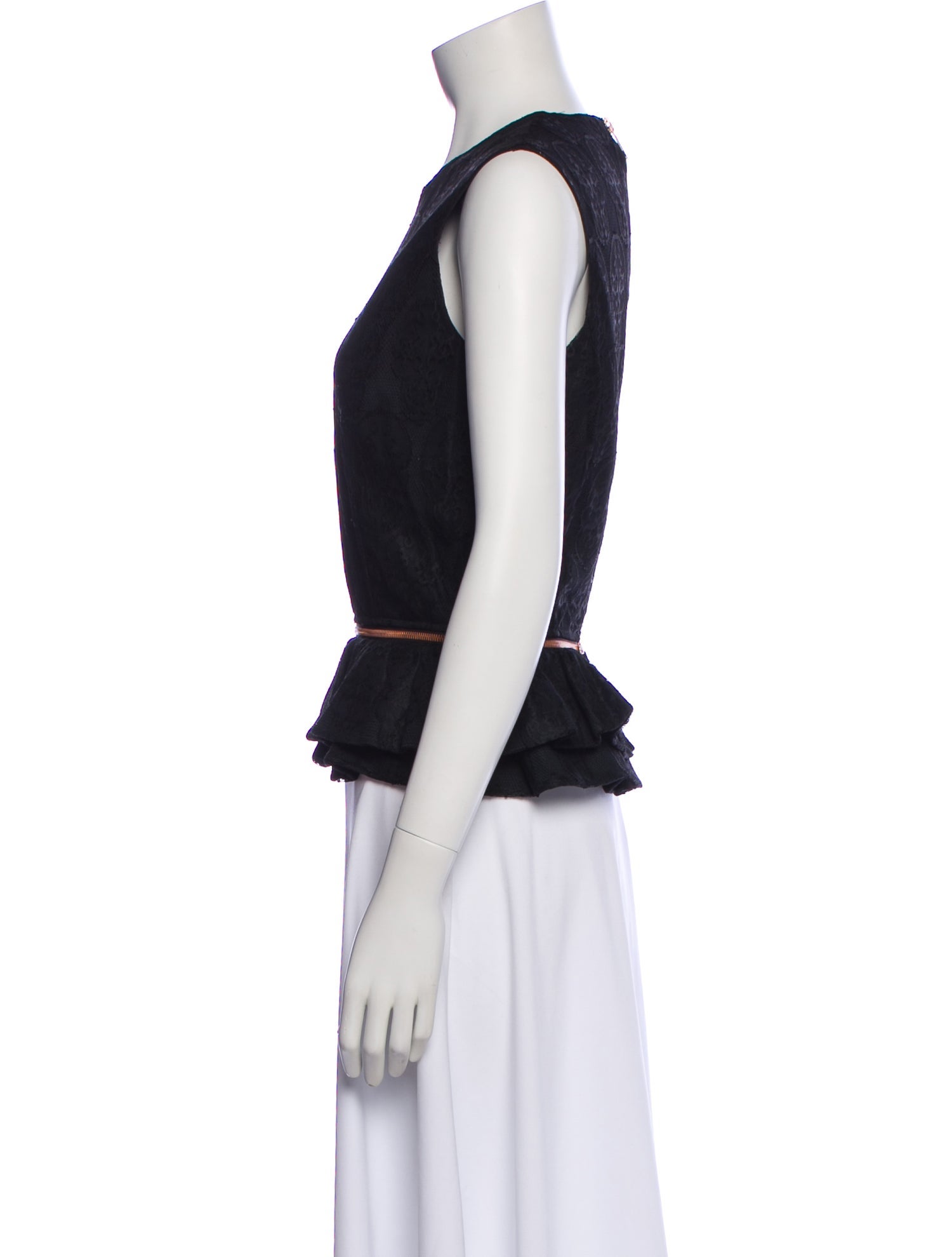 Thomas Wylde Lace Pattern Crew Neck Top