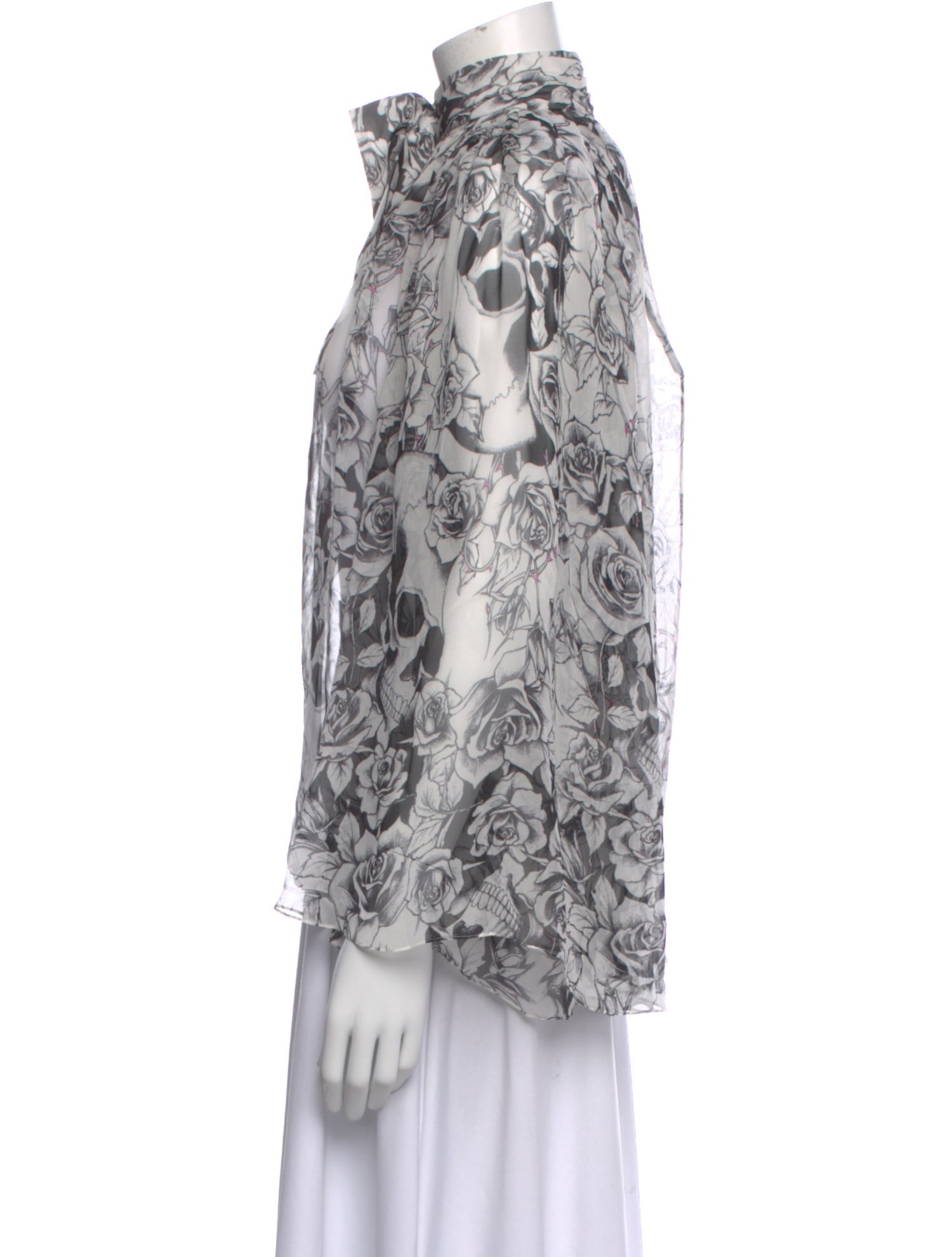 Thomas Wylde Silk Floral Print Blouse