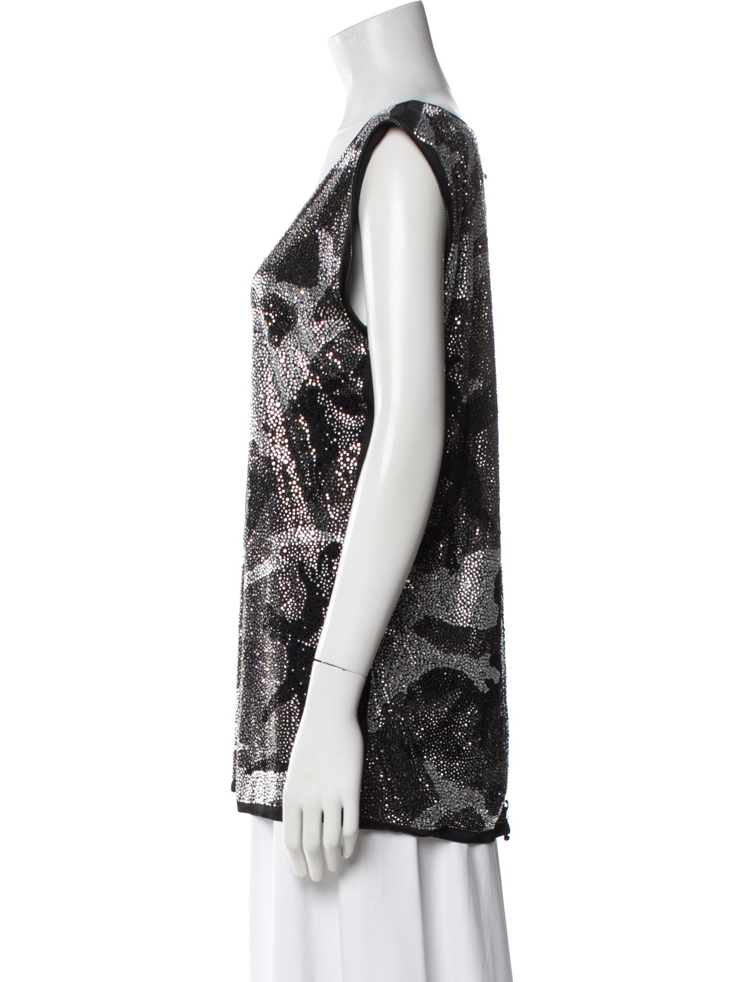 Thomas Wylde Camouflage Print V-Neck Top