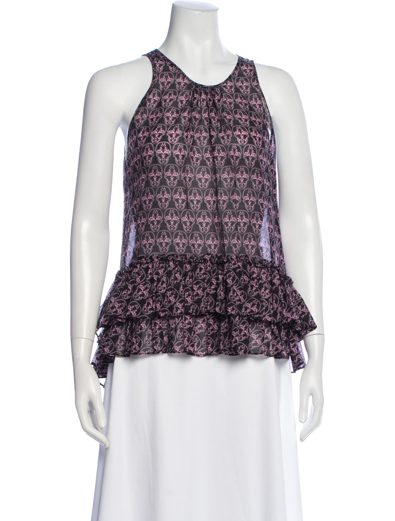 Thomas Wylde Printed Crew Neck Top
