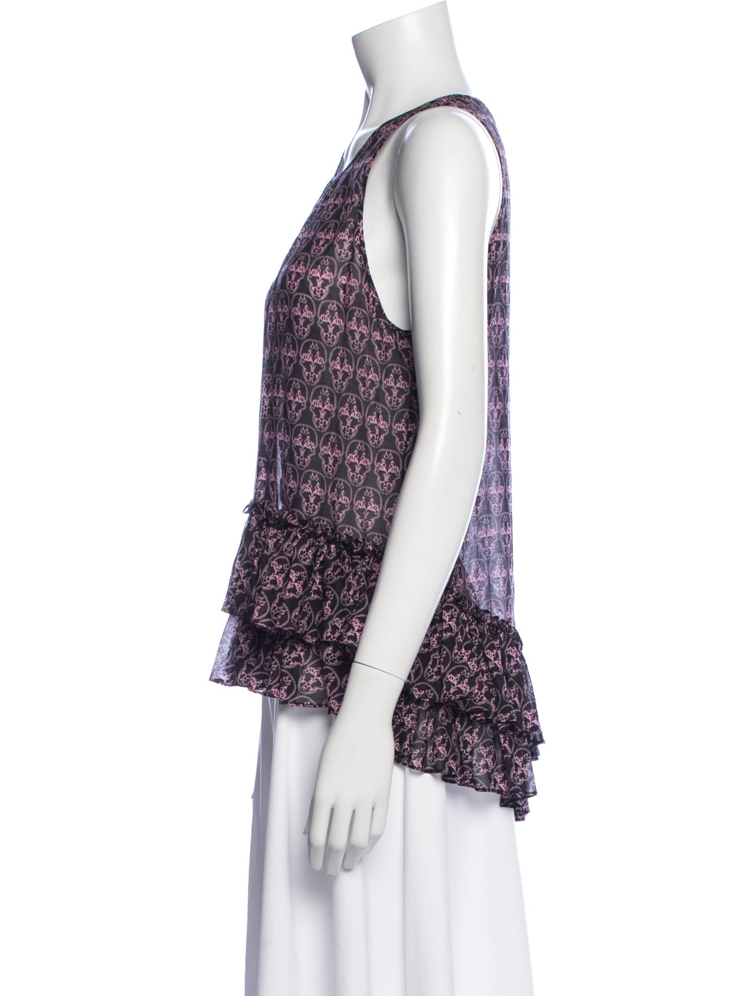 Thomas Wylde Printed Crew Neck Top