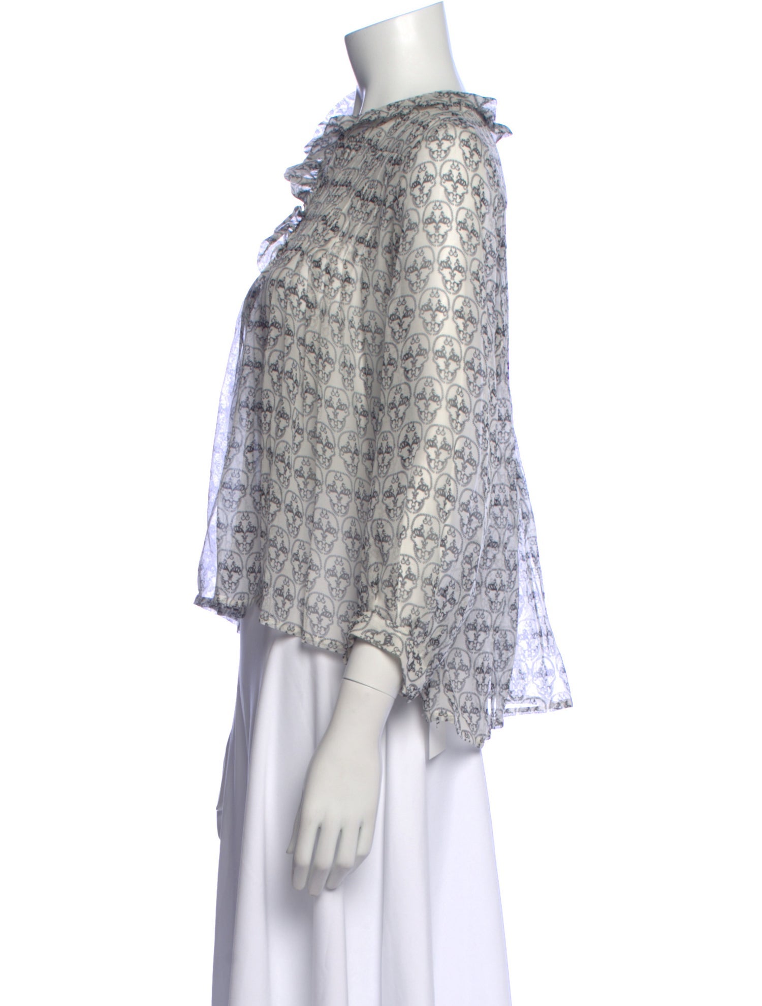 Thomas Wylde Graphic Print Tie Neck Blouse
