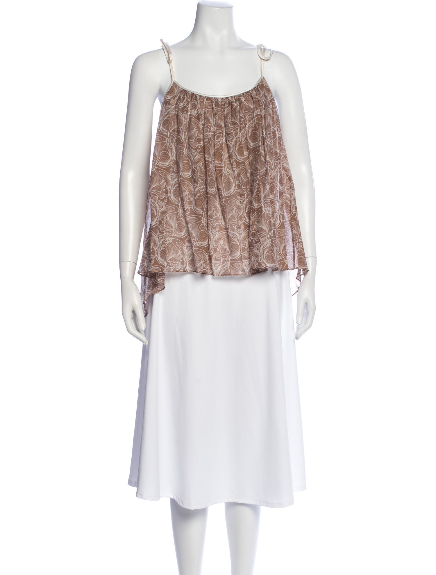 Thomas Wylde Printed Scoop Neck Top