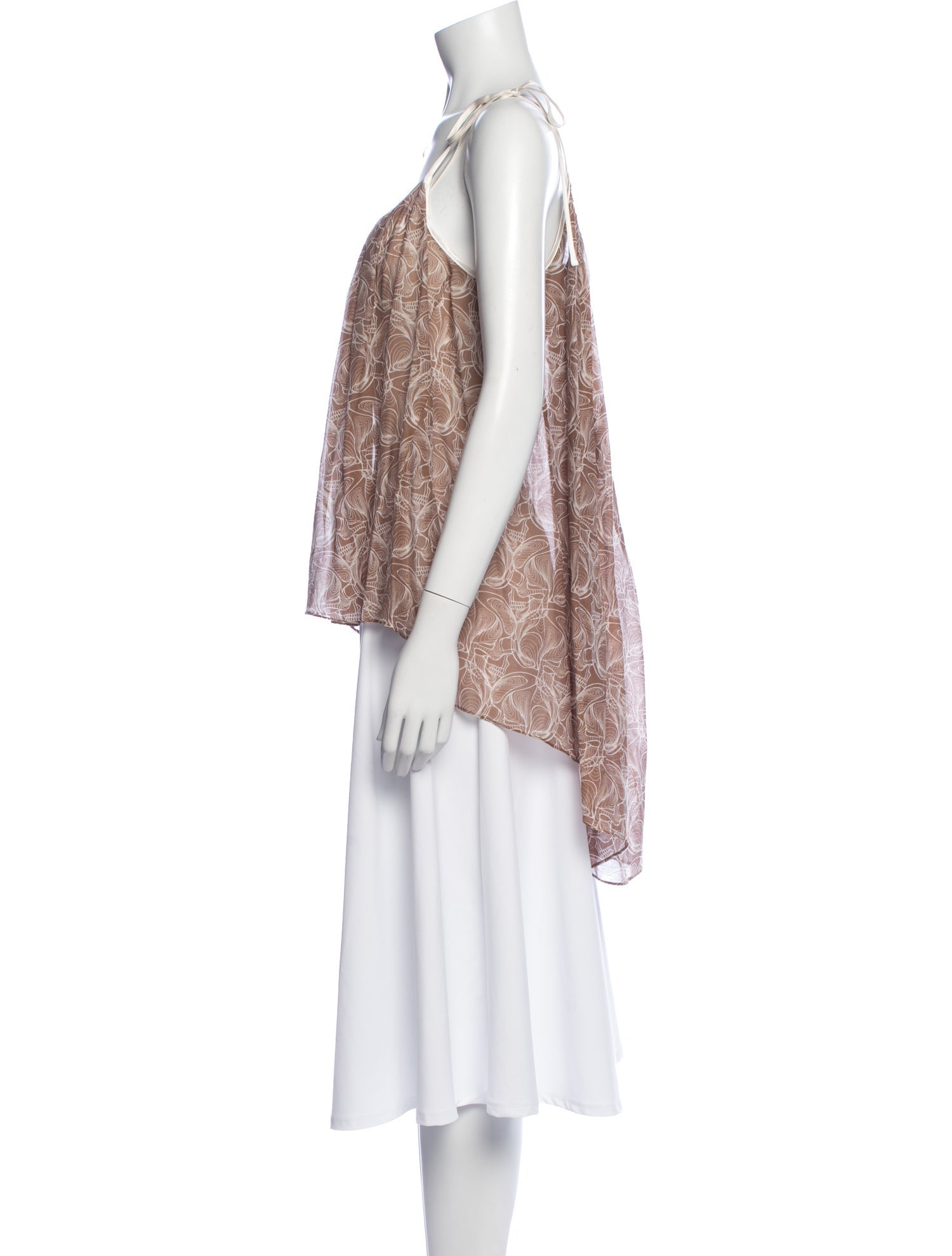 Thomas Wylde Printed Scoop Neck Top