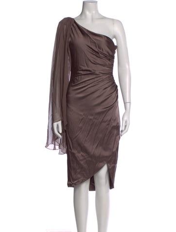 Pre-owned Thomas Wylde Silk Knee-length Dress In Neutral