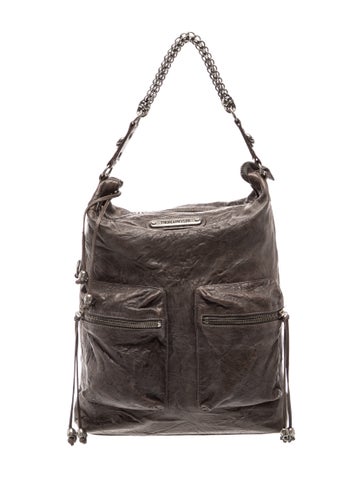 Pre-owned Thomas Wylde Leather Shoulder Bag In Grey