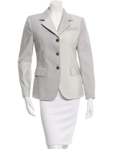 Thom Browne Seersucker Wide Lapel Blazer