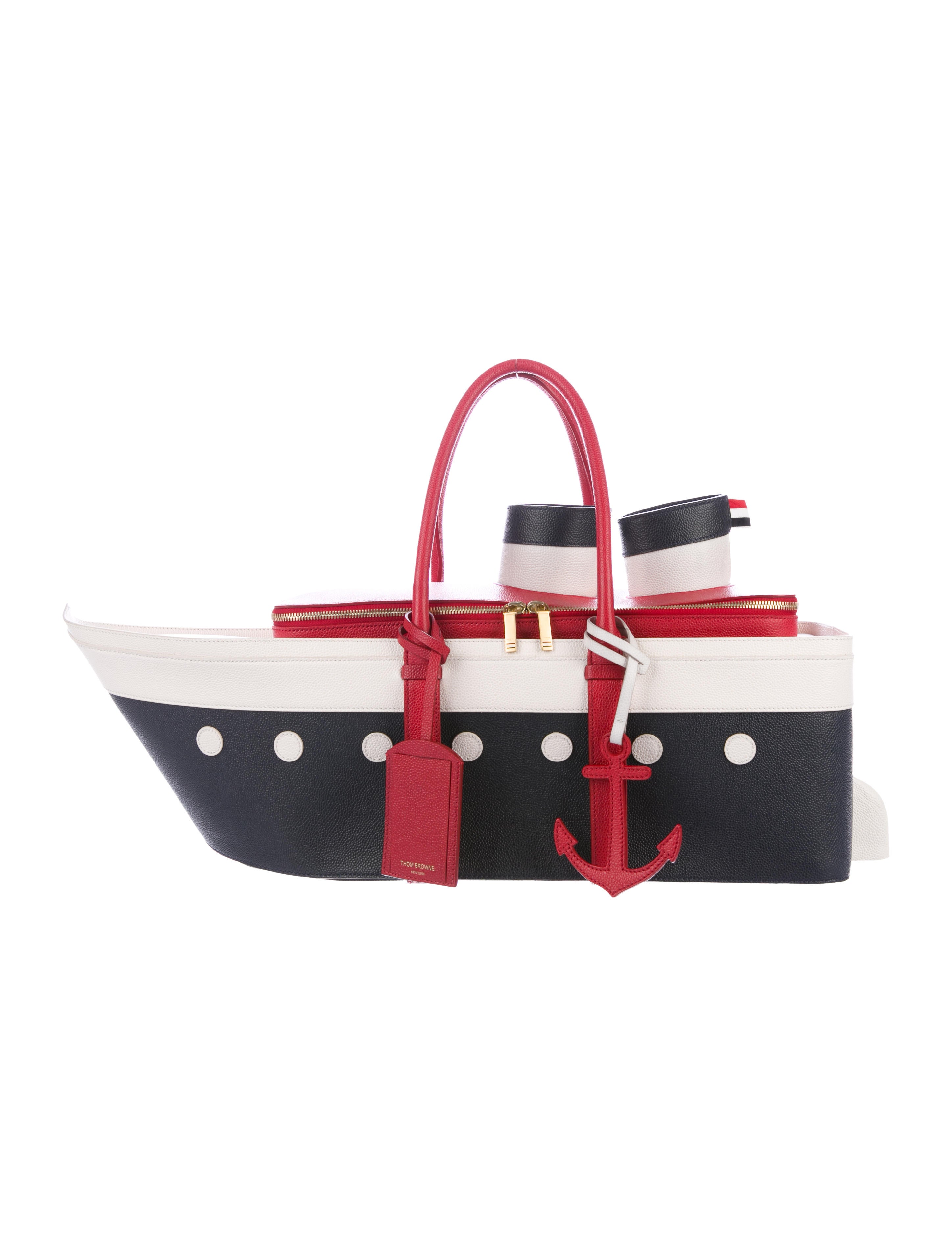 Thom Browne Cruise Liner Tote - Blue Totes, Bags - THO29269 | The