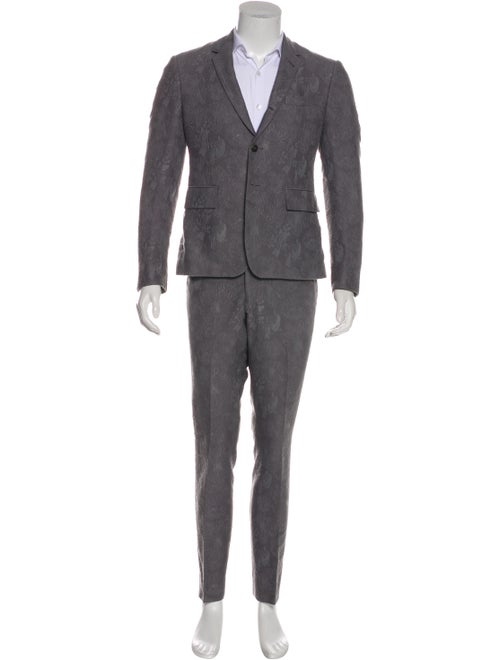 Thom Browne Woven Jacquard Two-Piece Suit Set grey