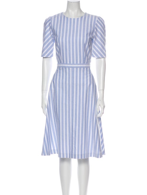 Thom Browne Striped Midi Length Dress Blue