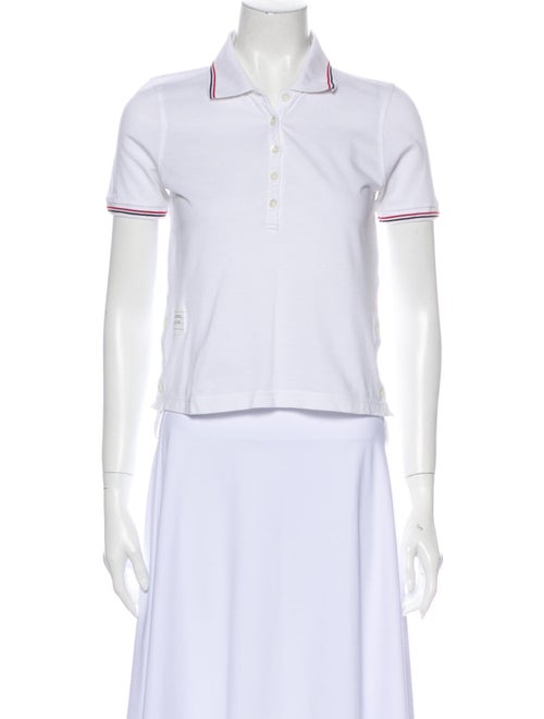 Thom Browne Short Sleeve Polo White