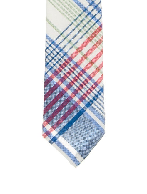 Thom Browne Woven Check Tie blue