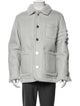 Thom Browne 4-Bar Shearling Sack Shearling Peacoat