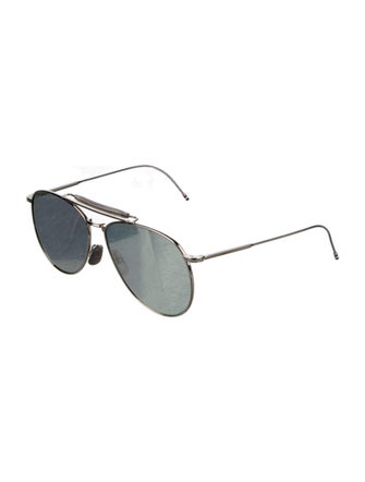 Thom Browne Aviator Mirrored Sunglasses