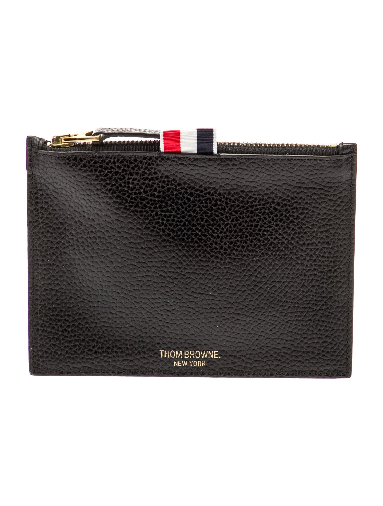 Thom Browne Soild Leather Clutch w/Tags Black Clutches, Handbags