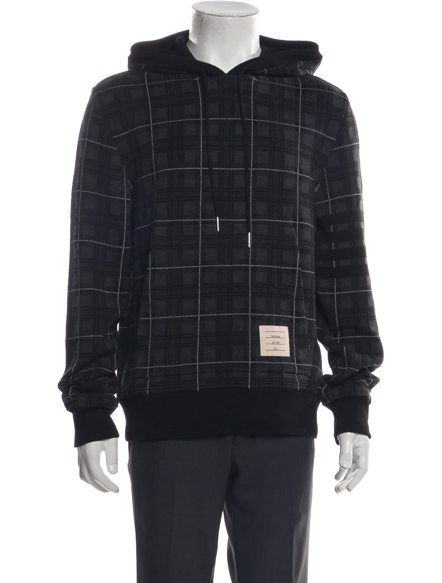 Thom Browne Tartan 4-Bar Plaid Print Hoodie