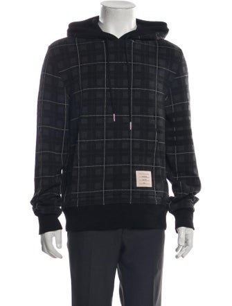 Thom Browne Tartan 4-Bar Plaid Print Hoodie