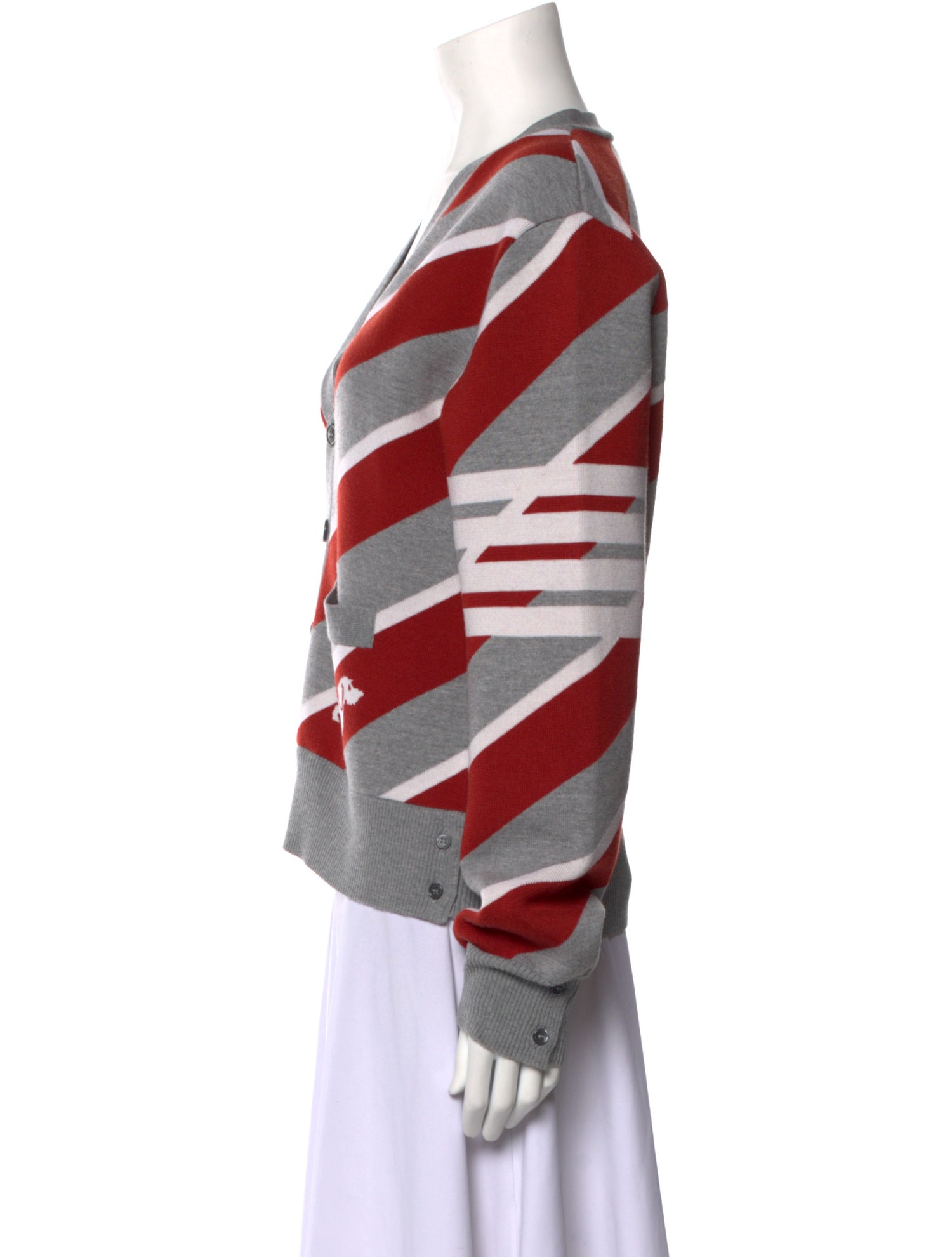 Thom Browne Virgin Wool Striped Cardigan