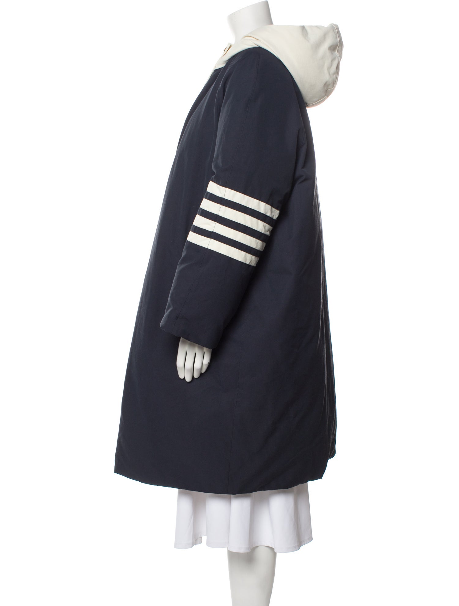 Thom Browne 4-Bar Colorblock Pattern Down Coat
