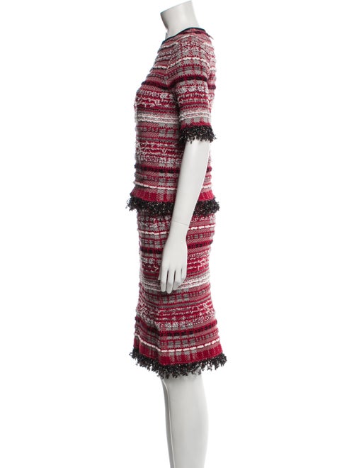 Thom Browne Tweed Pattern Fringe Trim Accent Skirt Set