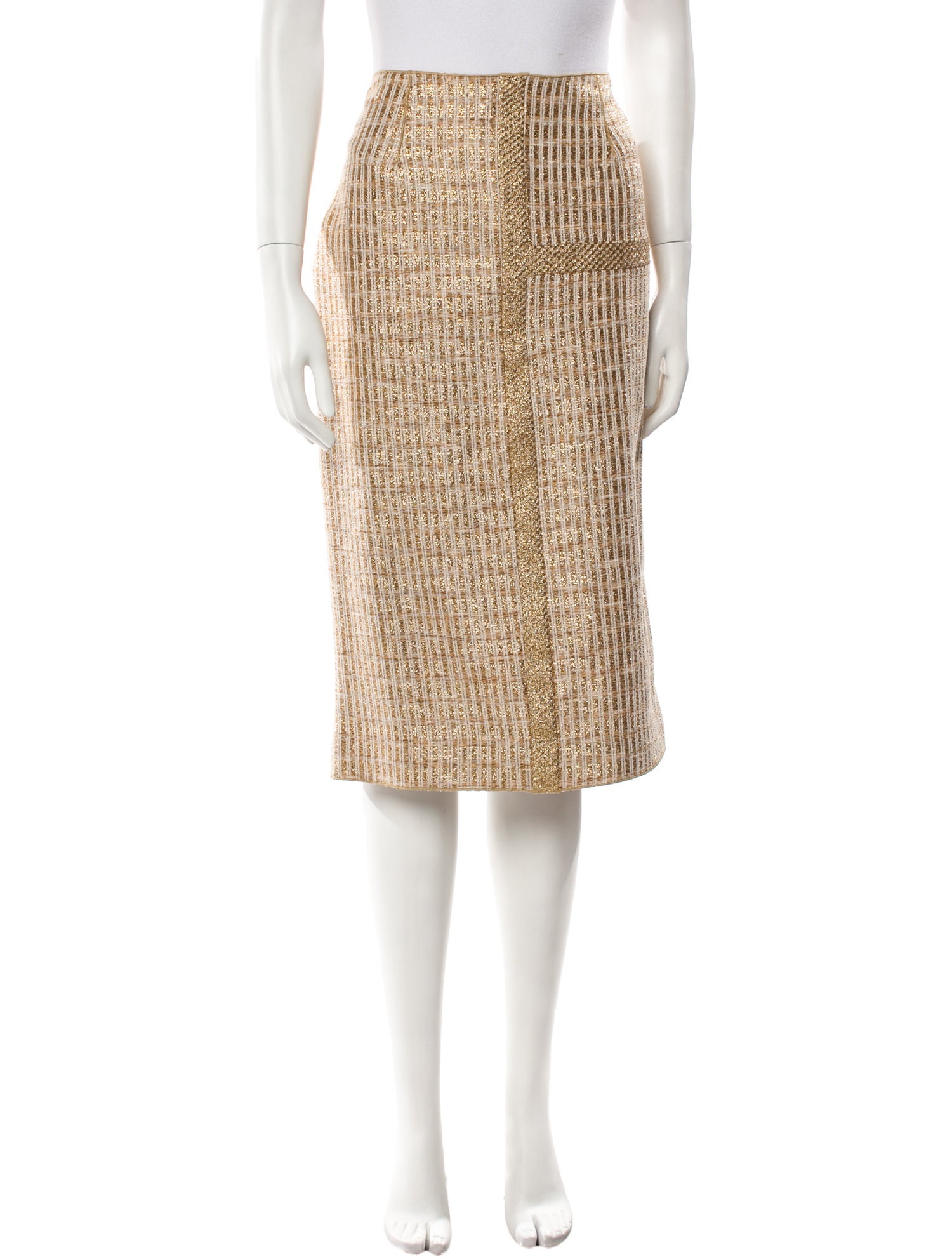 Thom Browne Tweed Pattern Knee-Length Skirt