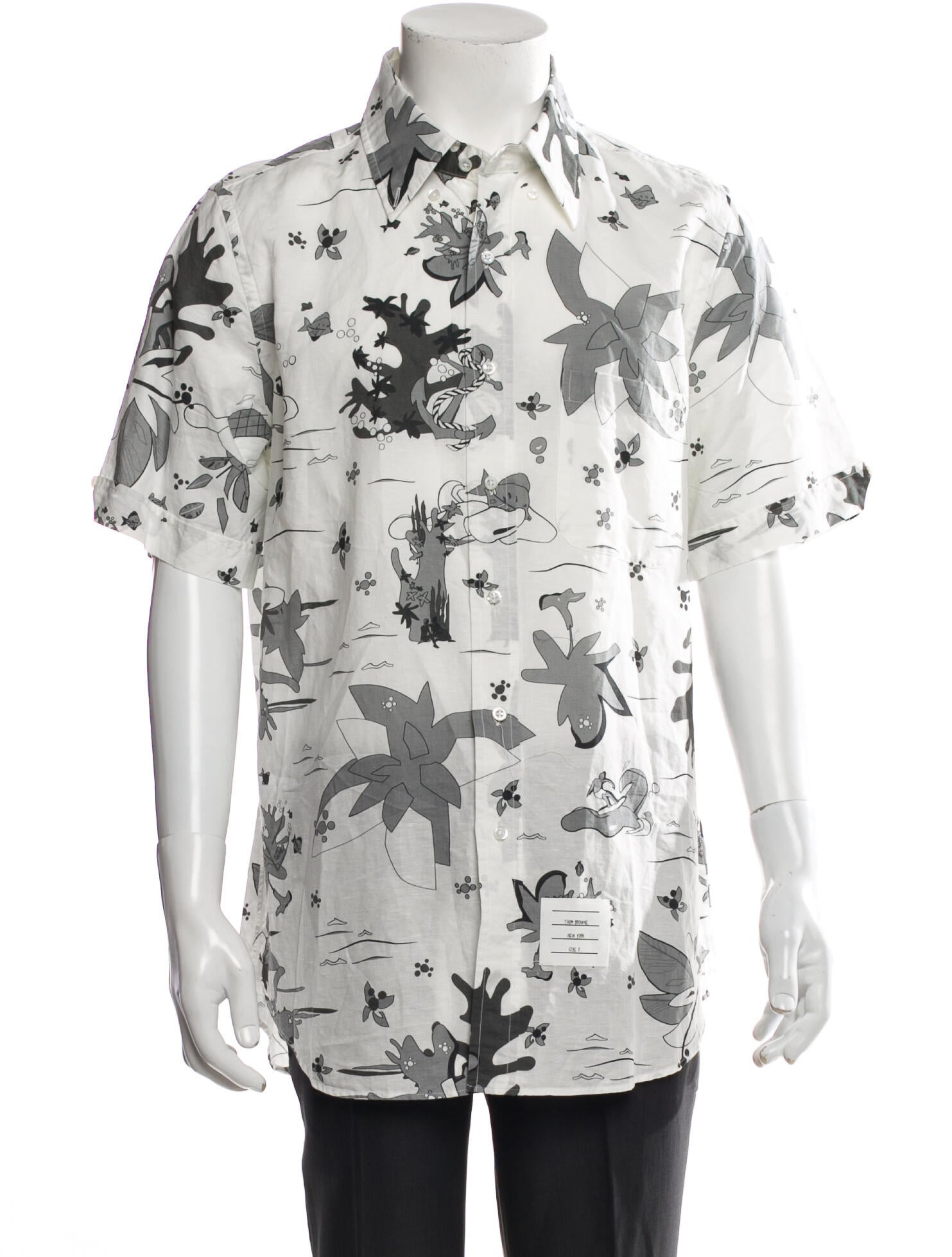 Thom Browne Printed Linen Shirt