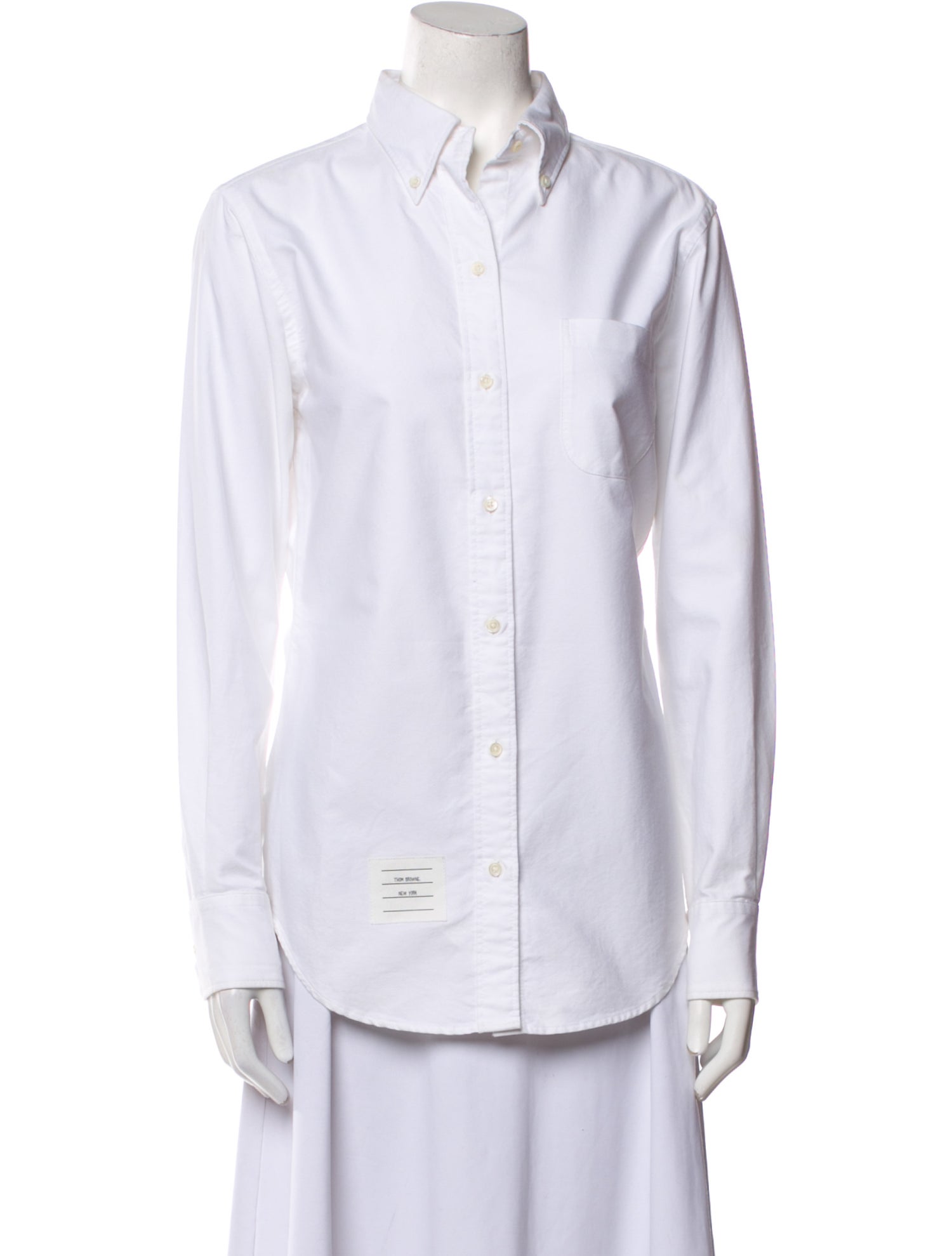 Thom Browne Long Sleeve Button-Up Top