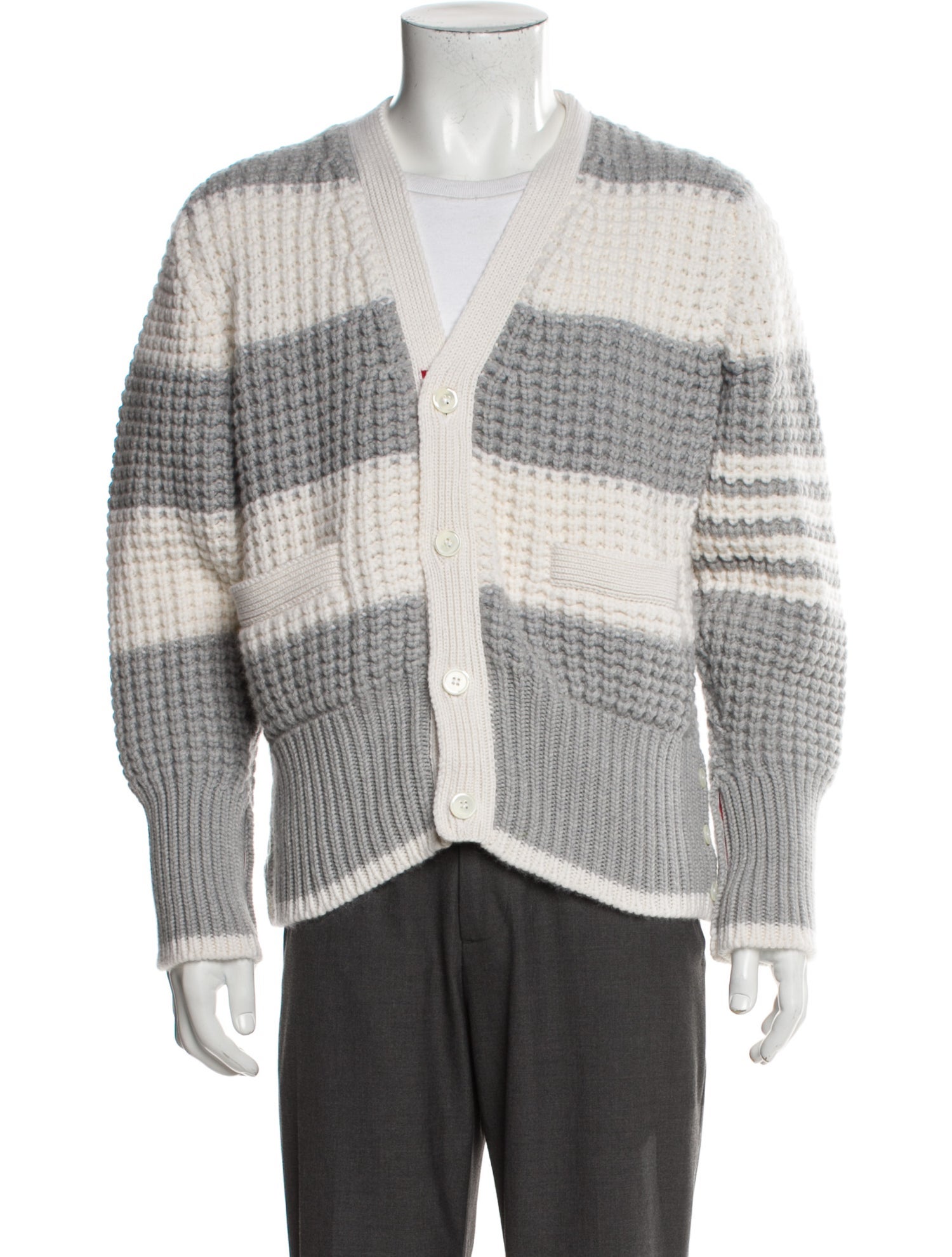 Thom Browne 4 Bar Stripe Cashmere Cardigan