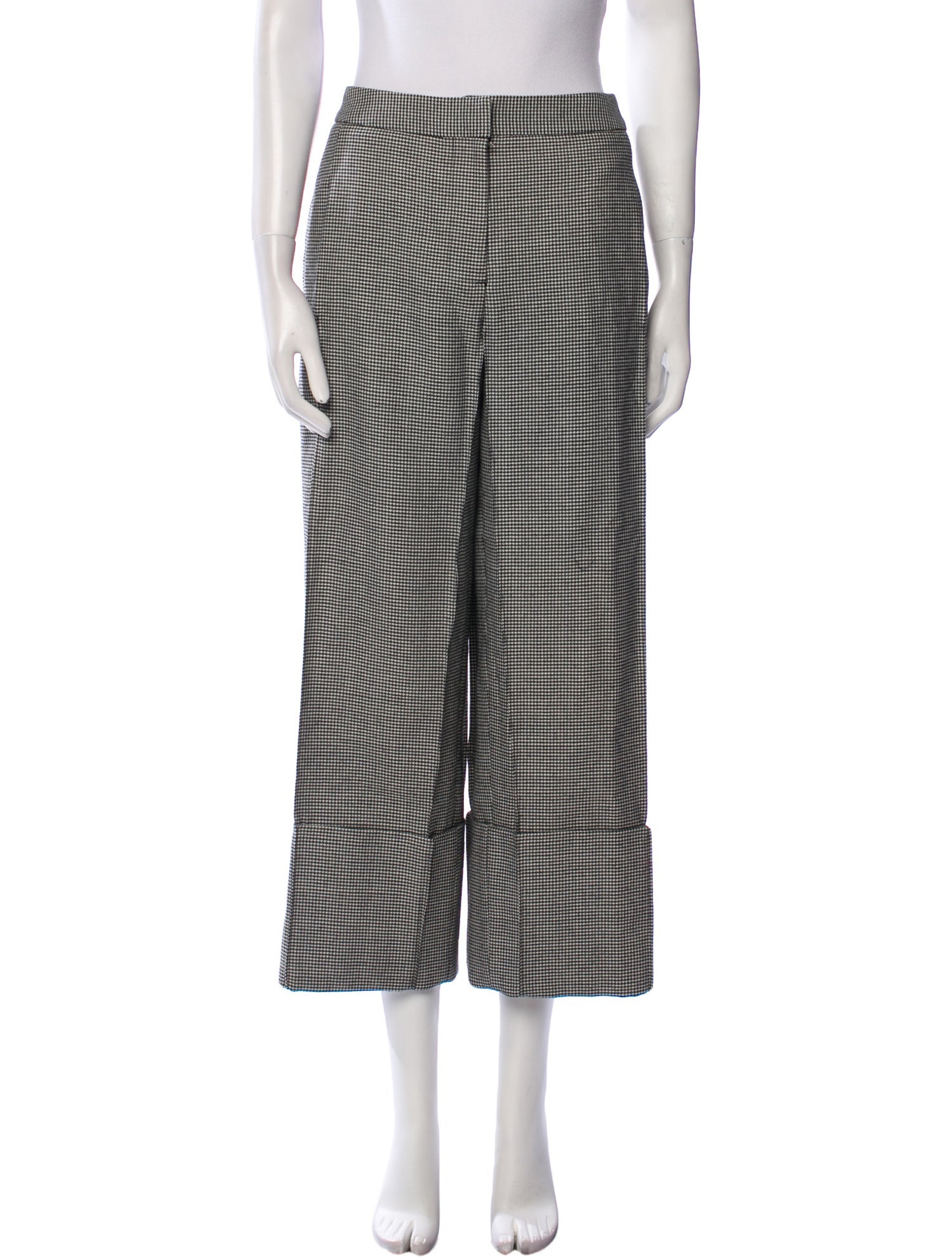 Thom Browne Houndstooth Print Cropped Wide Leg Pants