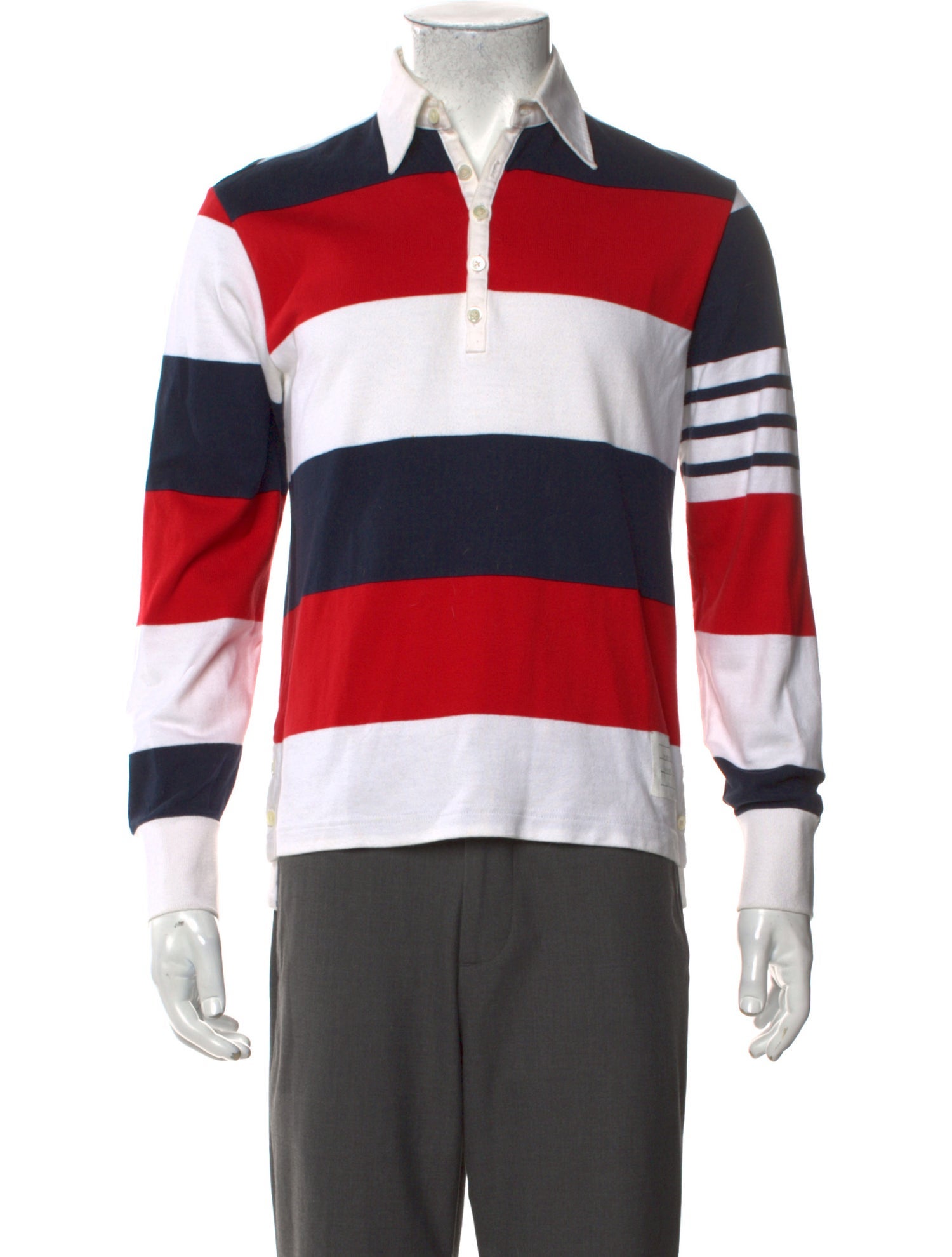 Thom Browne Striped Collar Polo Shirt