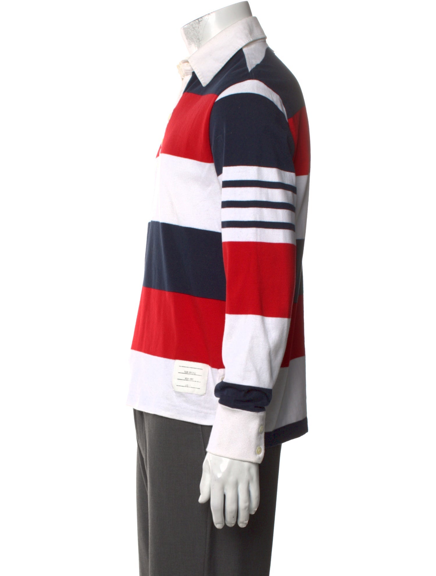 Thom Browne Striped Collar Polo Shirt