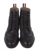 Thom Browne Leather Printed Combat Boots