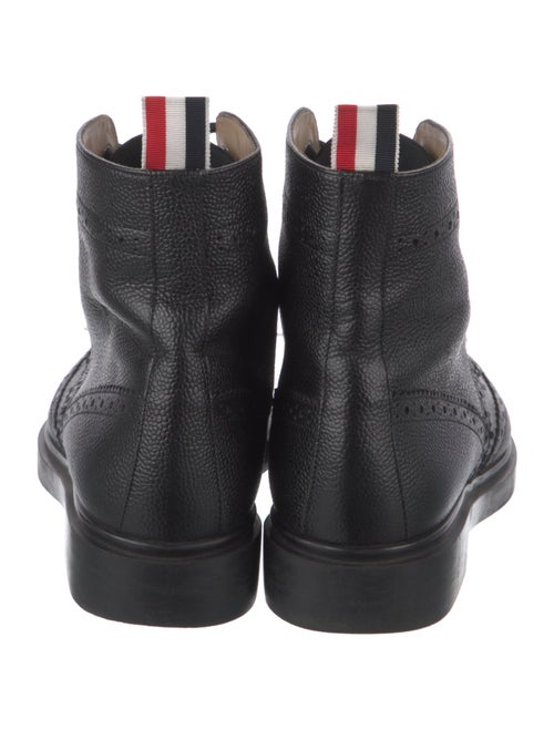 Thom Browne Leather Printed Combat Boots