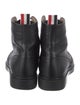 Thom Browne Leather Printed Combat Boots