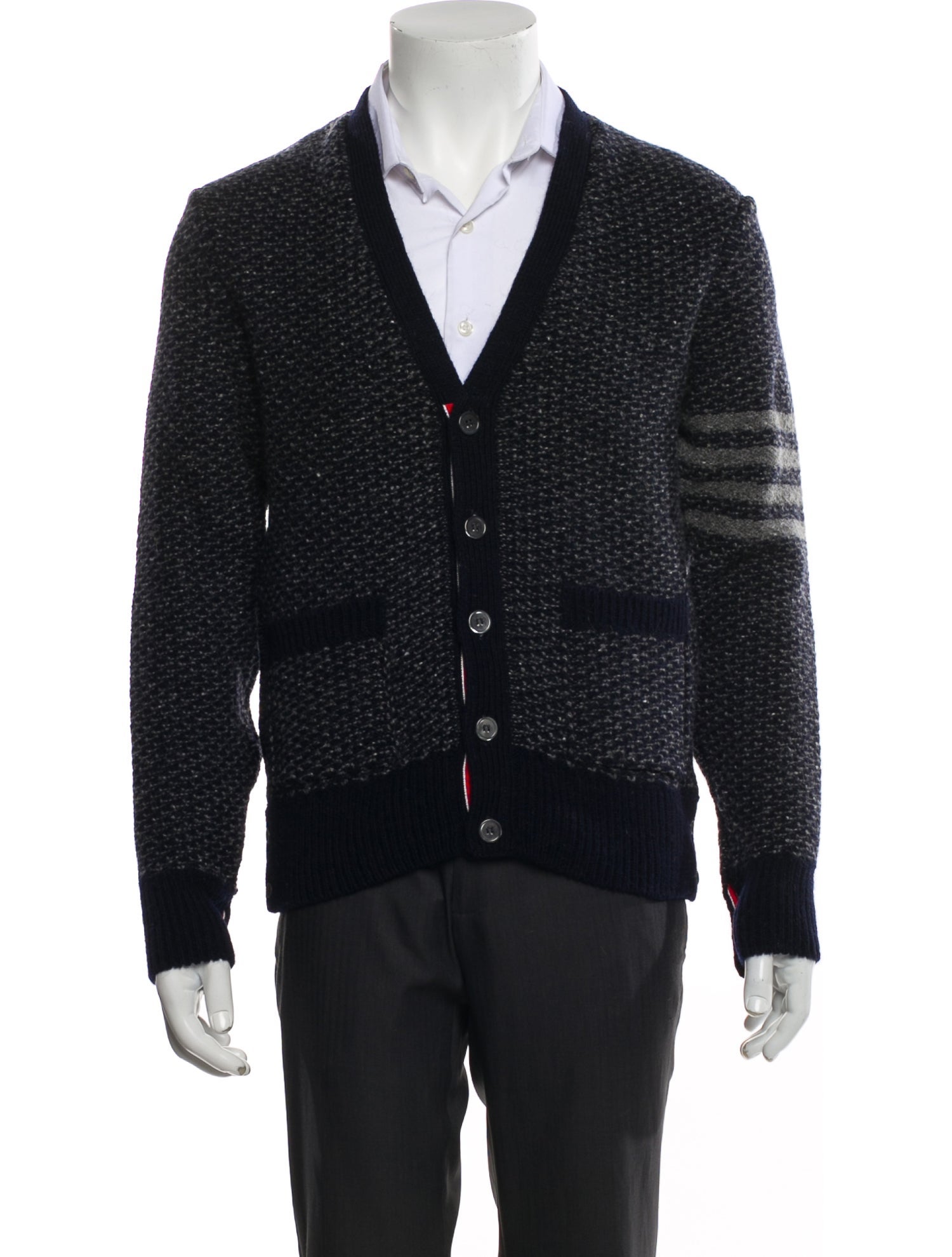 Thom Browne Donegal 4-Bar Wool Cardigan