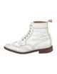 Thom Browne Leather Lasercut Accents Combat Boots