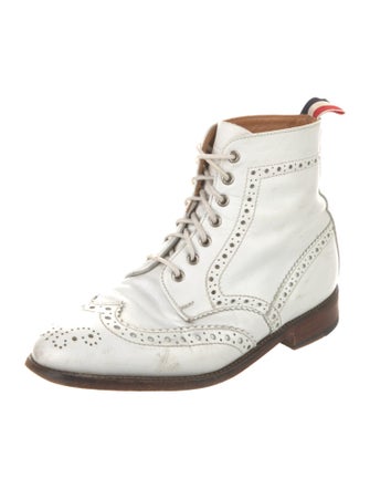 Thom Browne Leather Lasercut Accents Combat Boots