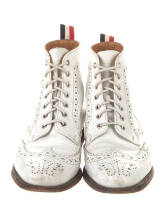 Thom Browne Leather Lasercut Accents Combat Boots