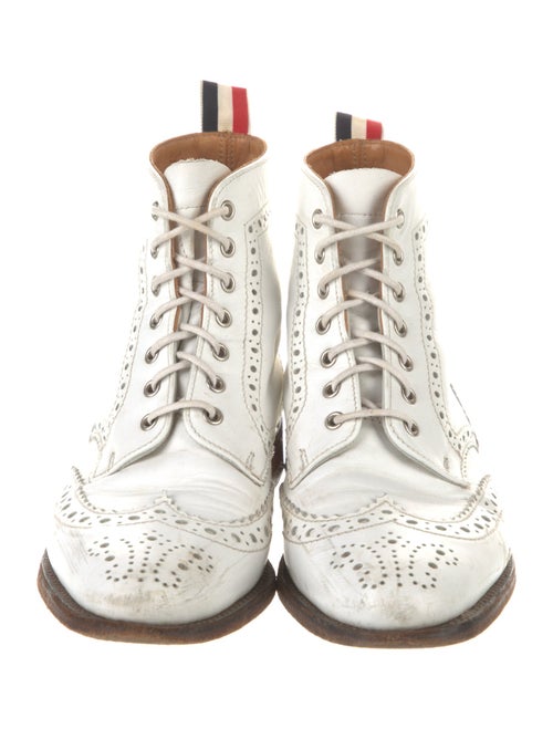 Thom Browne Leather Lasercut Accents Combat Boots