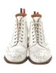 Thom Browne Leather Lasercut Accents Combat Boots